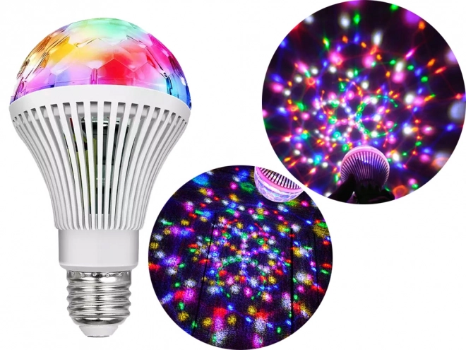 Led žárovka rgb rotační e27 disco ball