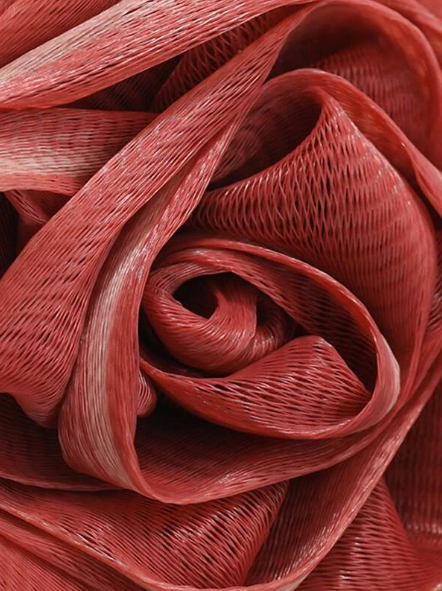 Podložka, koupelová houba ve tvaru růže - červená