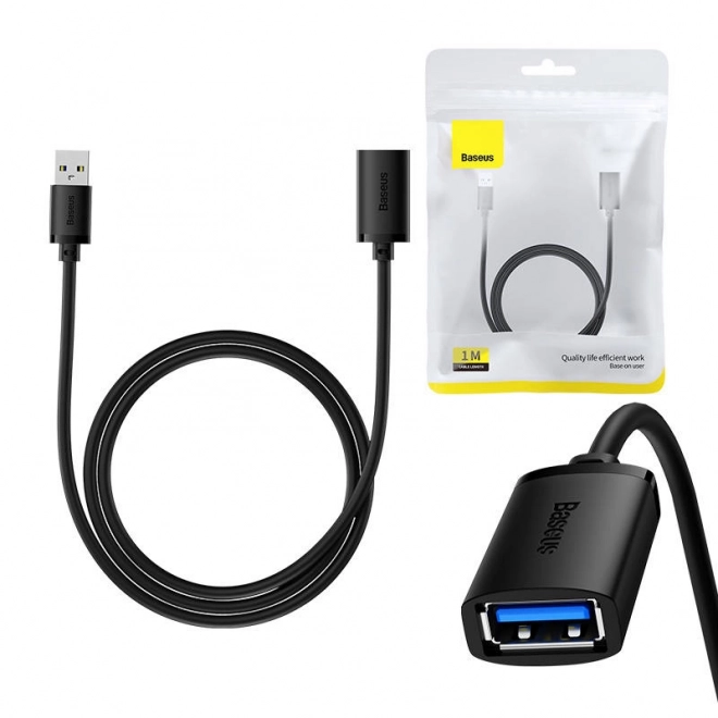 Prodlužovací kabel USB 3.0 Baseus samec-samice, řada AirJoy, 1 m (černý)