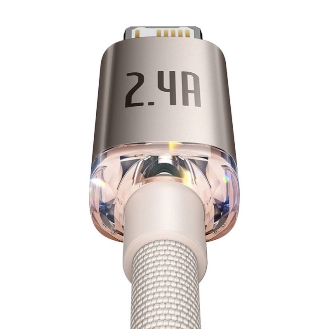 Kabel USB na iP Baseus Crystal Shine, 2,4A, 2m (růžový)