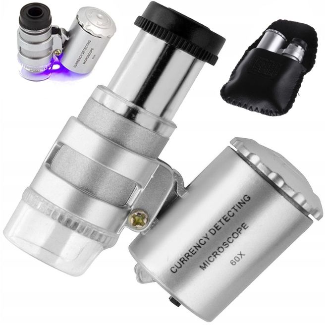 klenotnický lupový mikroskop 60x LED UV PROFESSIONAL