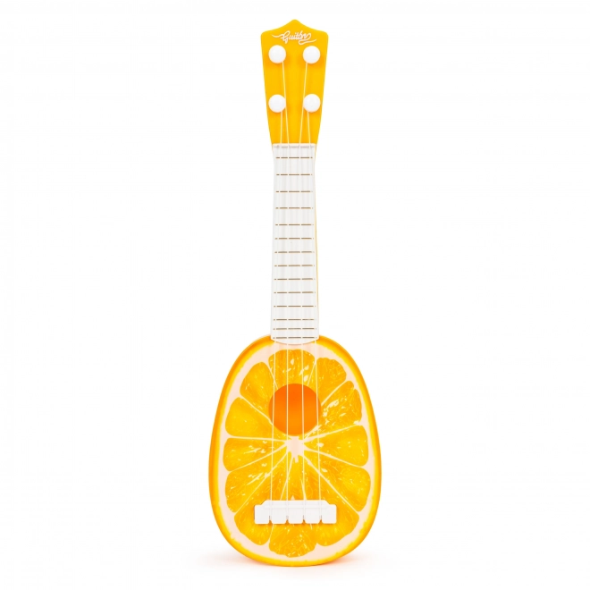 Dětské ukulele, čtyřstrunné, oranžové