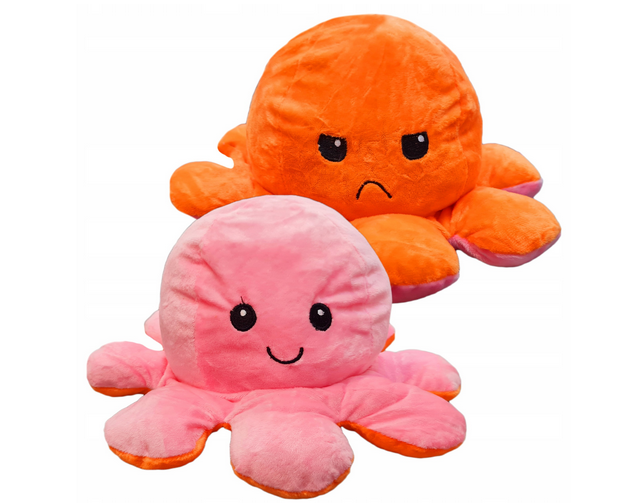 Oboustranná chobotnice 40 cm - oranžová a růžová