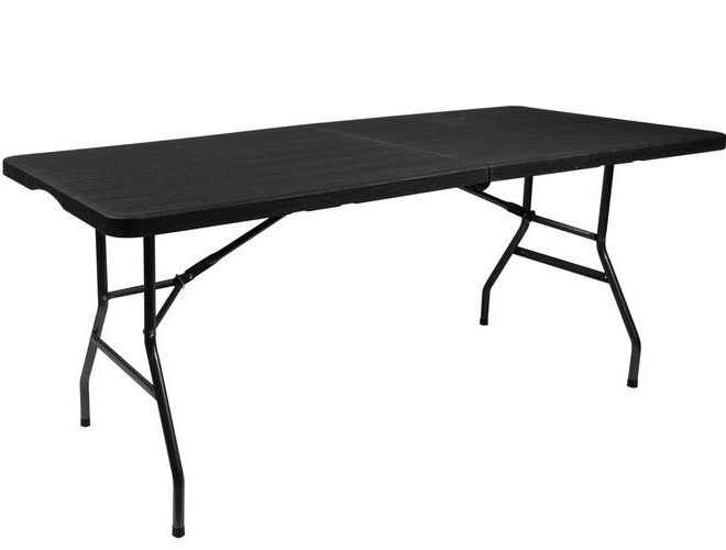 Skládací zahradní stůl černý 180 cm