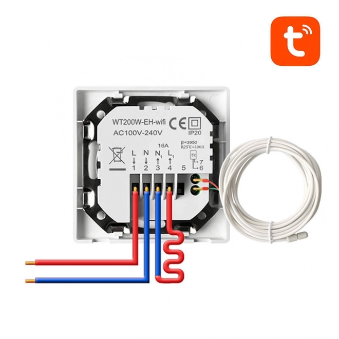 Chytrý termostat Avatto WT200-16A-W Elektrické topení 16A WiFi TUYA