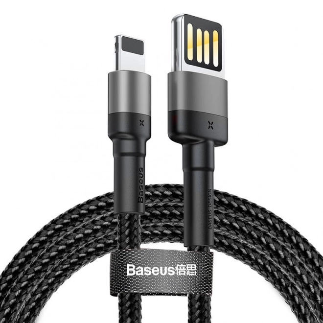 Bleskový kabel USB (oboustranný) Baseus Cafule 2,4A 1 m (šedo-černý)