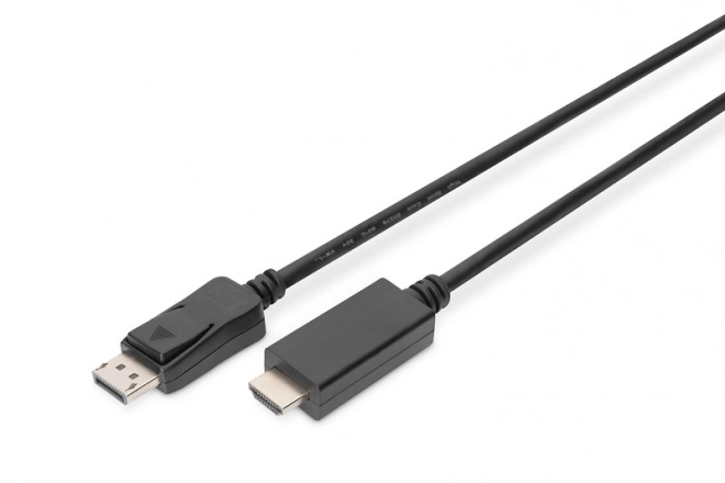 Adaptační kabel DisplayPort 1.2 s nacvakávacím konektorem 4K 60Hz UHD Typ DP/HDMI A M/M černý 2 m