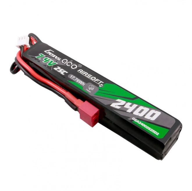 Gens ace 25C 2400mAh 2S2P 7,4V sedlová airsoftová pistolová lipo baterie s mini Deans(T) konektorem