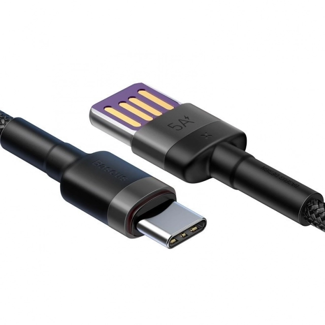 Baseus Cafule USB-C kabel Huawei SuperCharge, QC 3.0, 5A 1m (černý šedý)