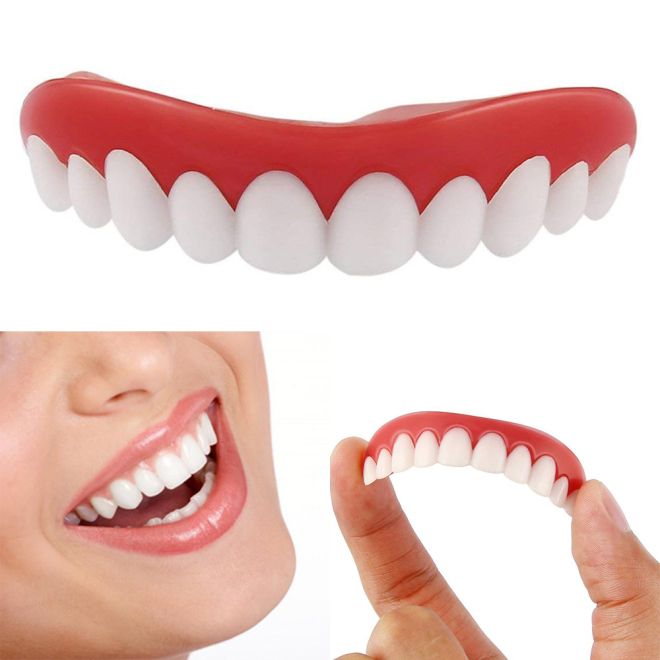 Umělé bílé zuby na horní patro