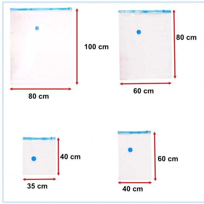 Vakuové pytle na oděvy 8 ks 4 velikosti