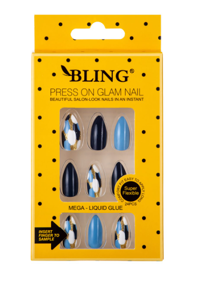 Umělé nehty, Tips BLING (24 ks) - glamour, design VI