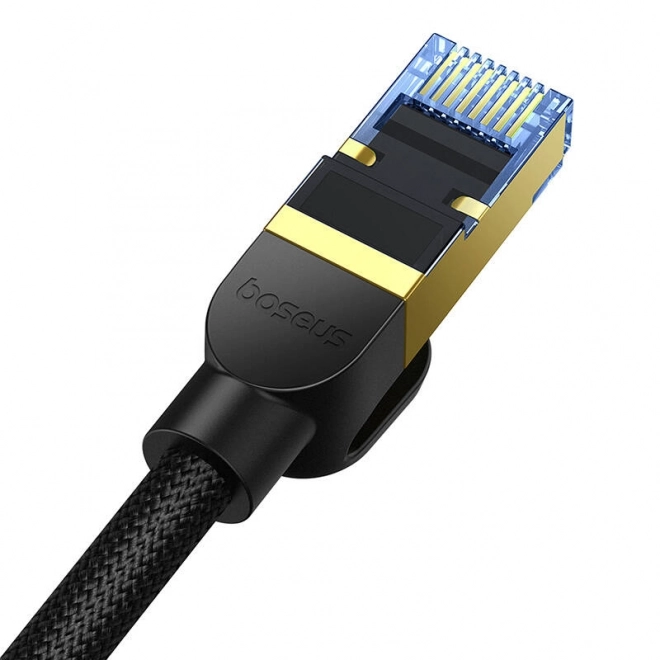 Opletený síťový kabel cat.7 Baseus Ethernet RJ45, 10Gbps, 25m (černý)