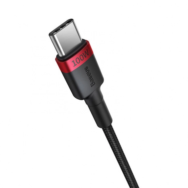 Kabel Baseus Cafule USB-C na USB-C 100W,1m, 2ks (červeno-černý, šedo-černý)