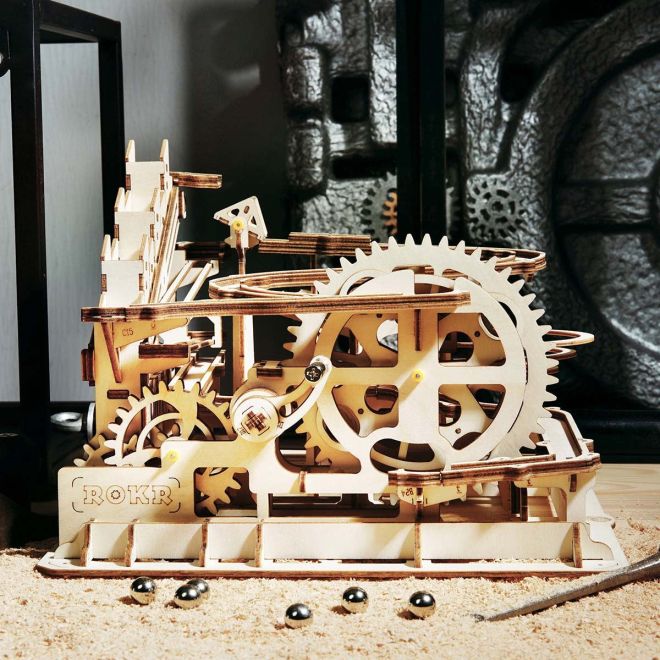 Kuličková dráha Parkour - 3D dřevěná stavebnice