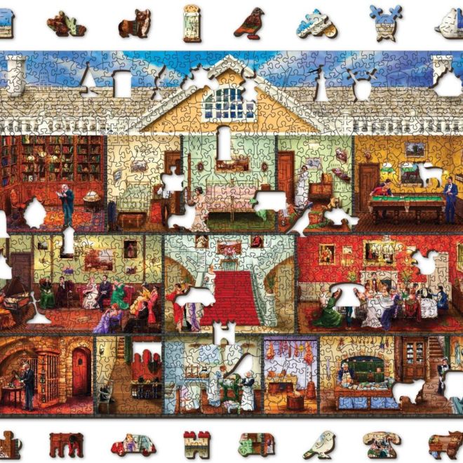Wooden City Dřevěné puzzle Viktoriánské sídlo 2v1, 1010 dílků EKO
