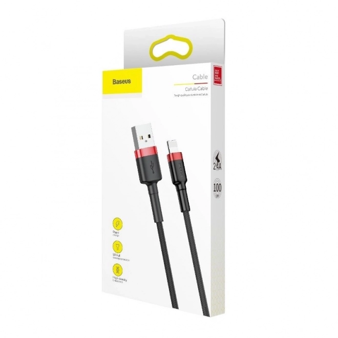 Baseus Cafule USB Lightning Cable 2.4A 1m (červeno-černý)