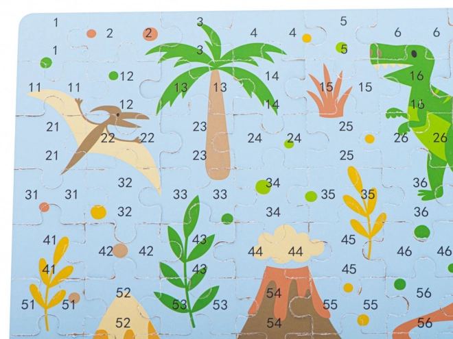 Dětské puzzle s čísly - vesmír a dinosauři