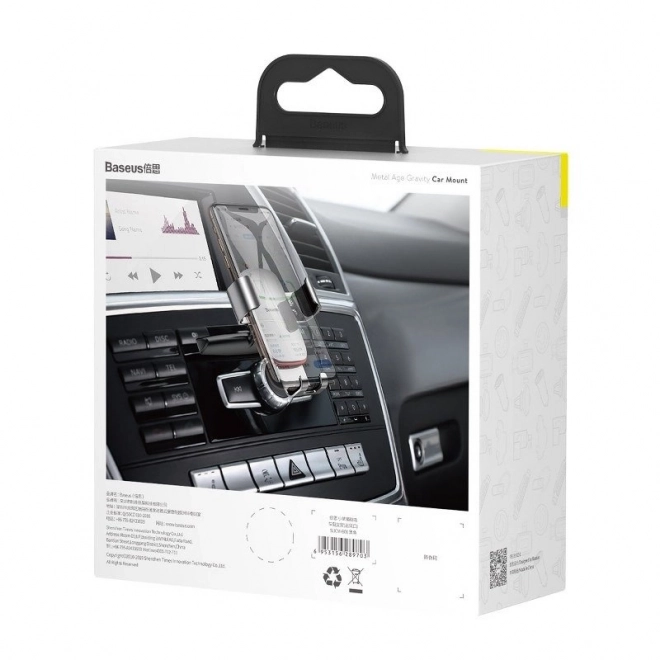 Baseus Metal Age Gravity Car Mount (CD verze) Silver