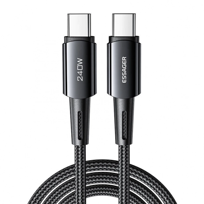 Kabel USB-C na USB-C Essager 240W černý 2m