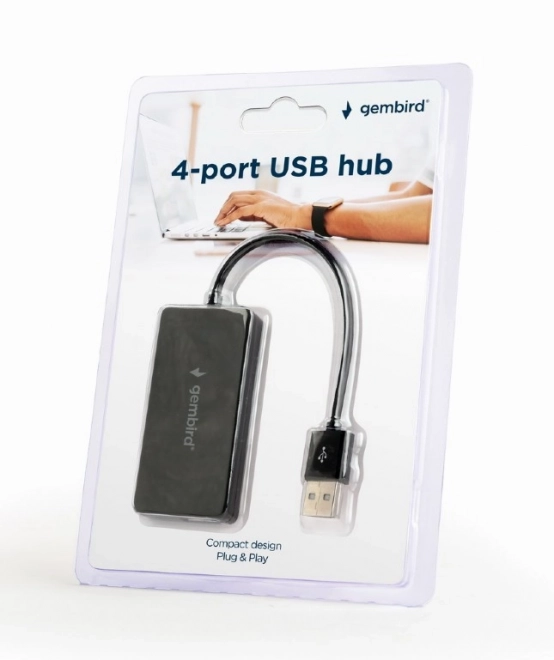 4portový USB HUB černý