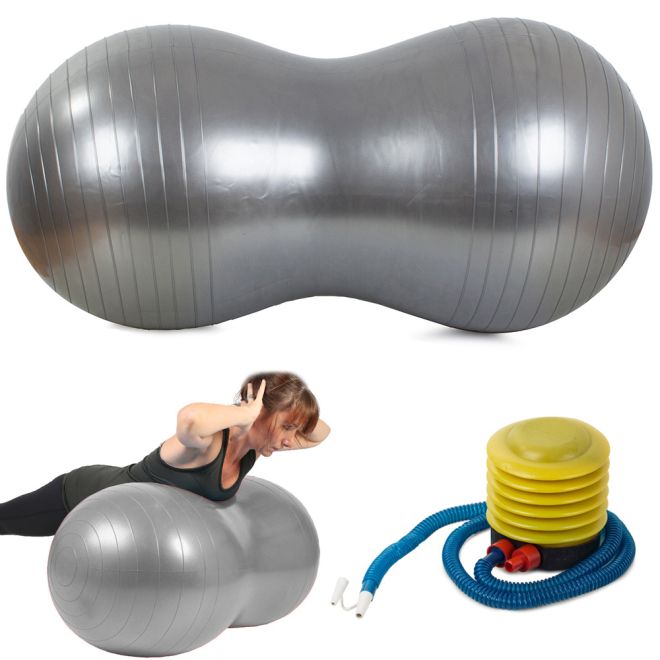 Gymnastický míč fitness arašídová fazole velká – Stříbrná