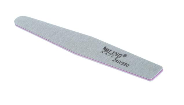 Oboustranný pilník na nehty, šedý, BLING 240/280 - typ 5