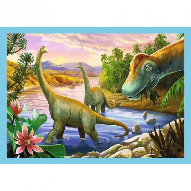 Puzzle 4v1 Unikátní dinosauři 28,5x20,5cm v krabici 28x28x6cm