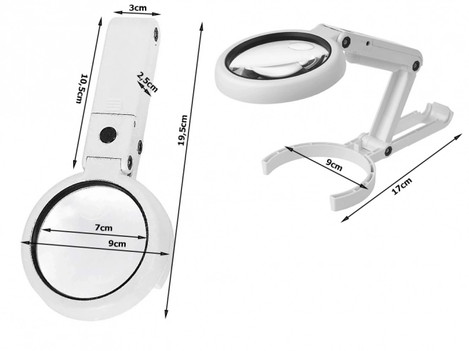 Klenotnická stolní lupa 5x 11x 8 led skládací usb