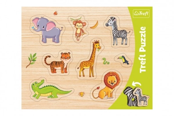 Vkládačka/Puzzle deskové obrysové zvířátka ZOO 37x29cm ve fólii