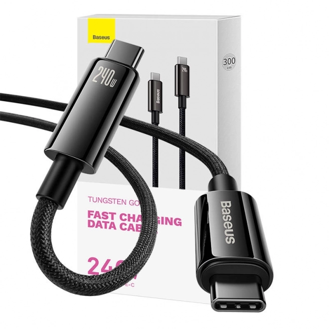 Kabel USB-C na USB-C Baseus Tungsten Gold 240W 3 m (černý)