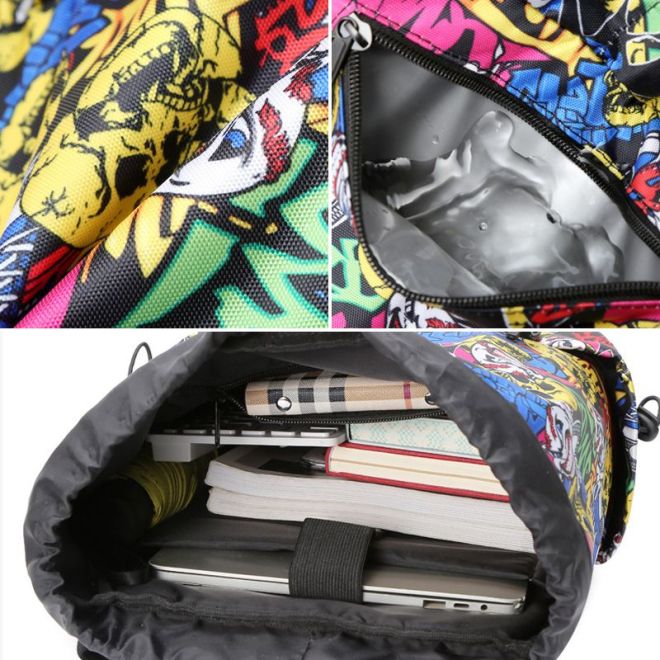Prostorný cestovní batoh s místem pro 15,6" notebook - barevné listy