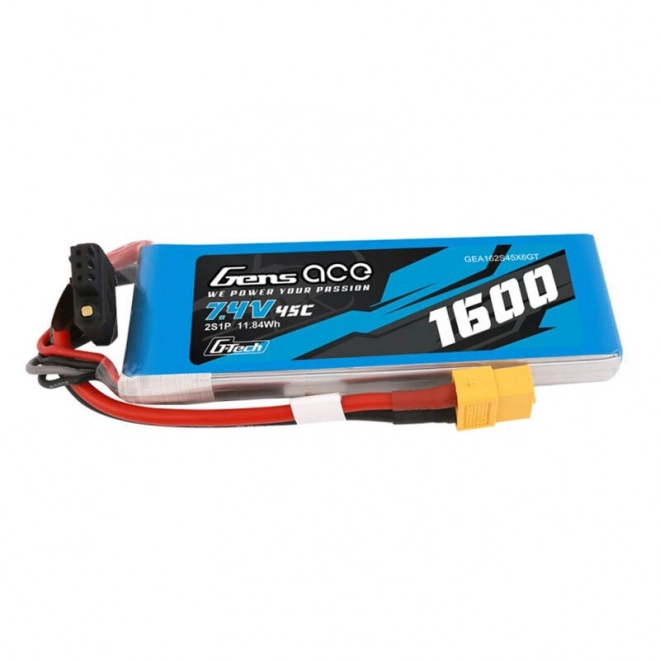 GensAce G-Tech LiPo 1600mAh 7,4V 45C 2S1P baterie s konektorem XT60