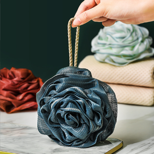 Koupelová houba ve tvaru růže - tmavě modrá