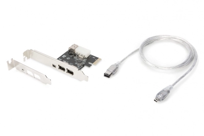 Rozšiřující karta PCI Firewire (400) (řadič), 2xVýstup. 1xOut.(Mini) IEEE1394a 6pin+Mini,Low Profile,VT6308P