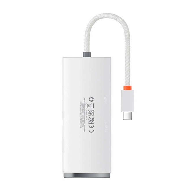 Baseus Lite Series Hub 4v1 USB-C na 4x USB 3.0 + USB-C, 25cm (bílý)