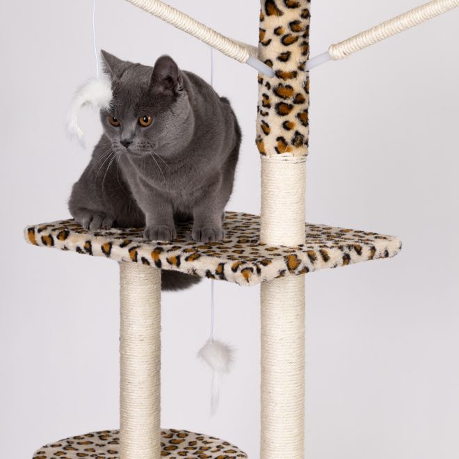 Škrabadlo pro kočky, domeček, strom, pelíšek, 138cm xl, Panther
