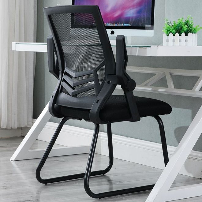 Ergonomická kancelářská židle, konferenční židle ze síťoviny - černá