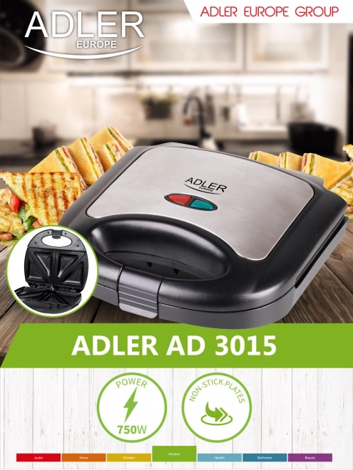 Adler AD 3015 Sendvičový topinkovač 750W