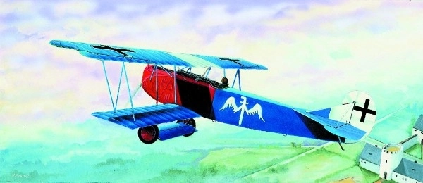 Model Fokker D-VII 15,2x19,3cm v krabici 31x13,5x3,5cm