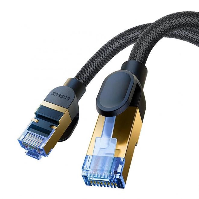 Opletený síťový kabel cat.7 Baseus Ethernet RJ45, 10Gbps, 25m (černý)