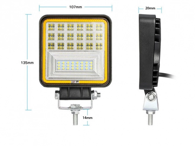 Pracovní světlo 42 vedlo halogen 126w 10v-30v cree