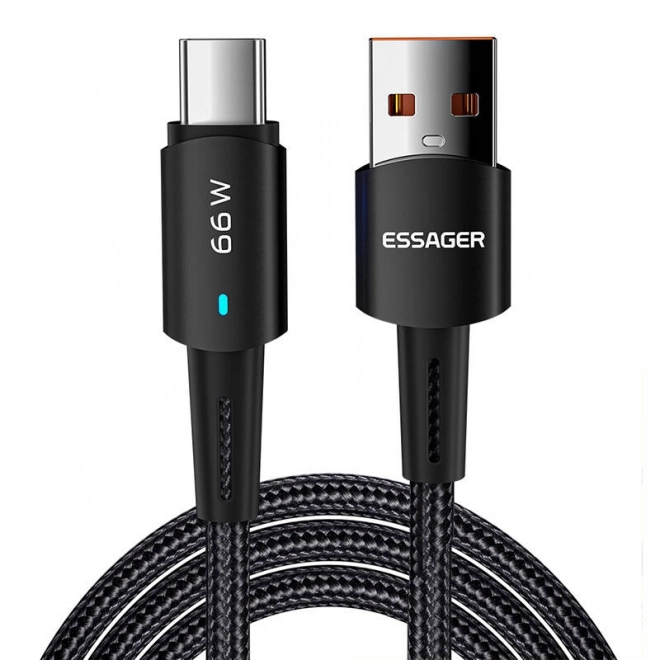 Kabel USB-A na USB-C Essager 66W 1m černý