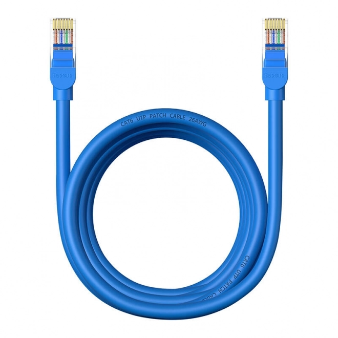 Kulatý kabel Baseus Ethernet RJ45, Cat.6, 3 m (modrý)