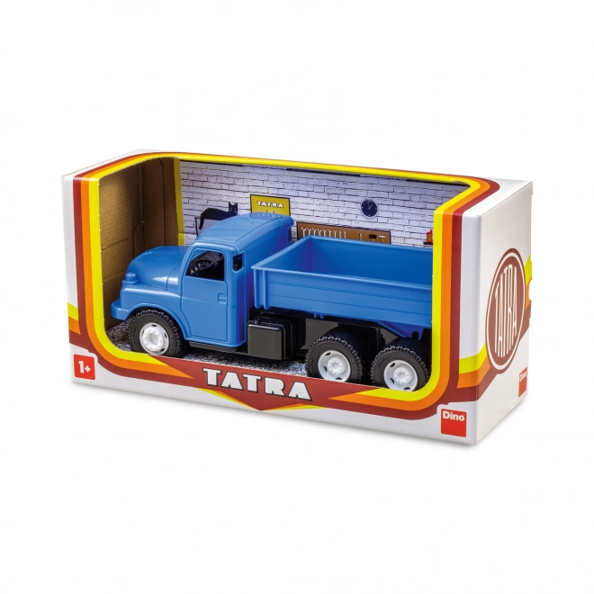 Auto nákladní Tatra 148 valník plast 30cm modrá v krabici 35x18x13cm