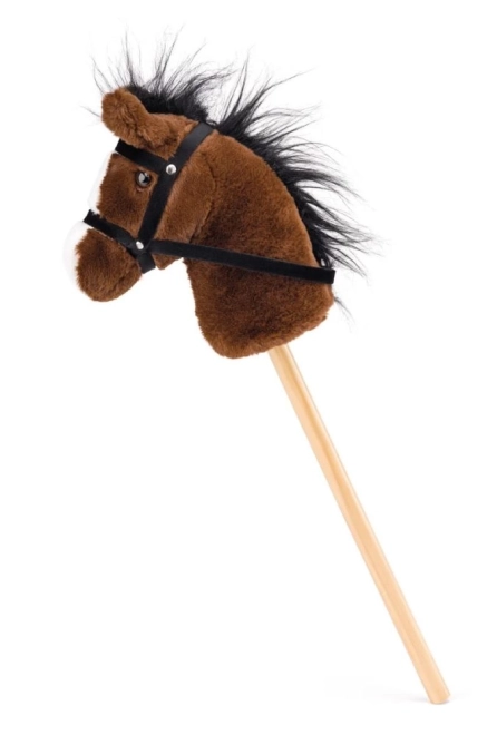 Hobby horse Bonnie kůň na tyči plyš - tmavě hnědá