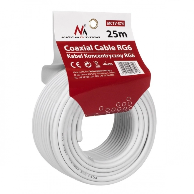 Koaxiální kabel 1.0CCS RG6 25m MCTV-574