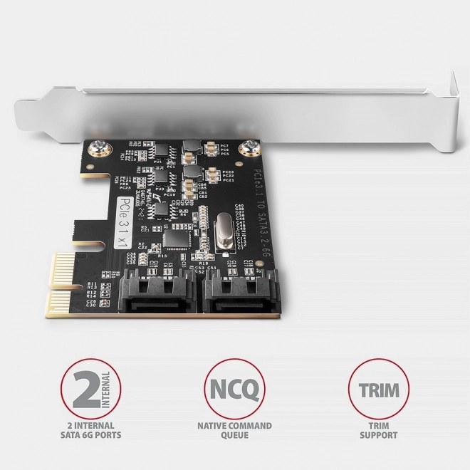 PCES-SJ2 řadič PCIe 2x interní port SATA 6G, čipová sada JMB582 SP & LP