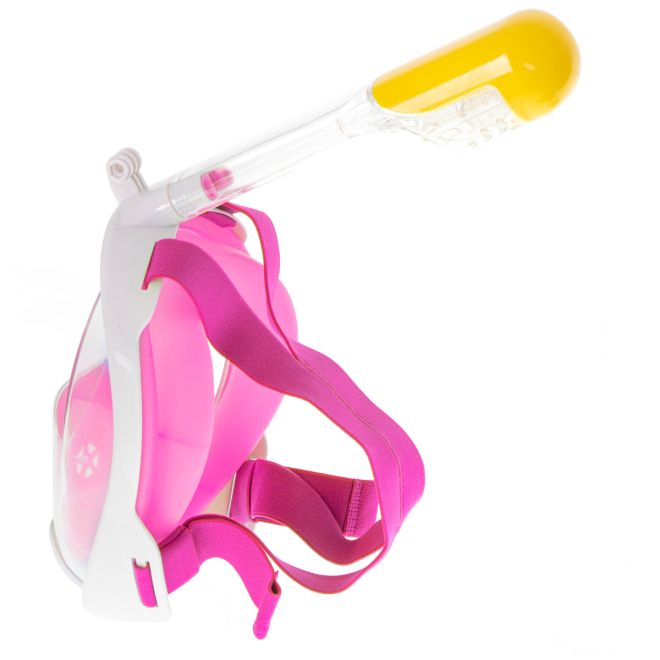 Skládací celoobličejová maska se šnorchlem S/M růžová