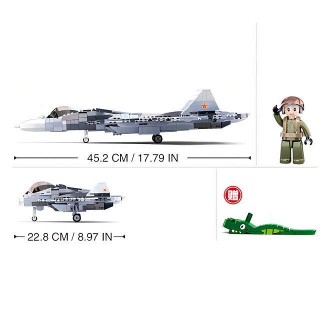 Sluban Model Bricks M38-B0986 Proudový stíhací letoun Su-57 2 v 1